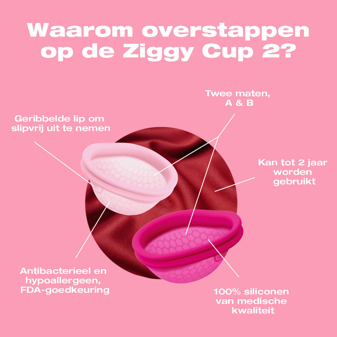 【Heavy Flow / Long Wear】<br> Ziggy Cup 2 (Disc)<br> Approx. 50ml Heavy flow<br> Up to 12 hours Non-absorbent Anti-slip design