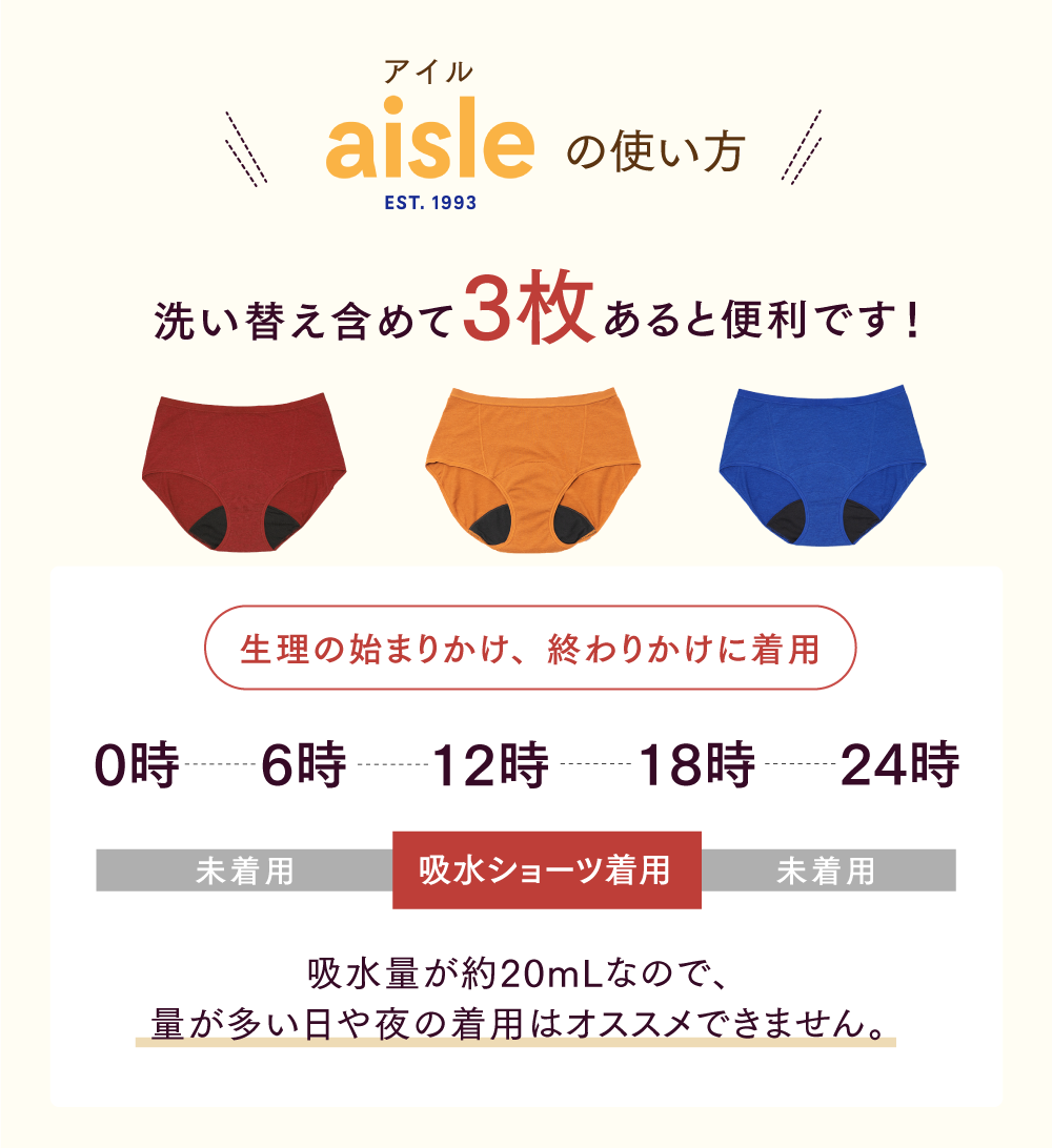 【SPECIAL70%OFF】Brief (オーガニックコットン吸水ショーツ) - Aisle