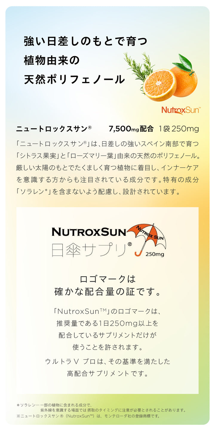 ザ ウルトラV プロ<br> UVケアサプリ（30日分 / 1ヶ月分）<br> 紫外線インナーケアサポート