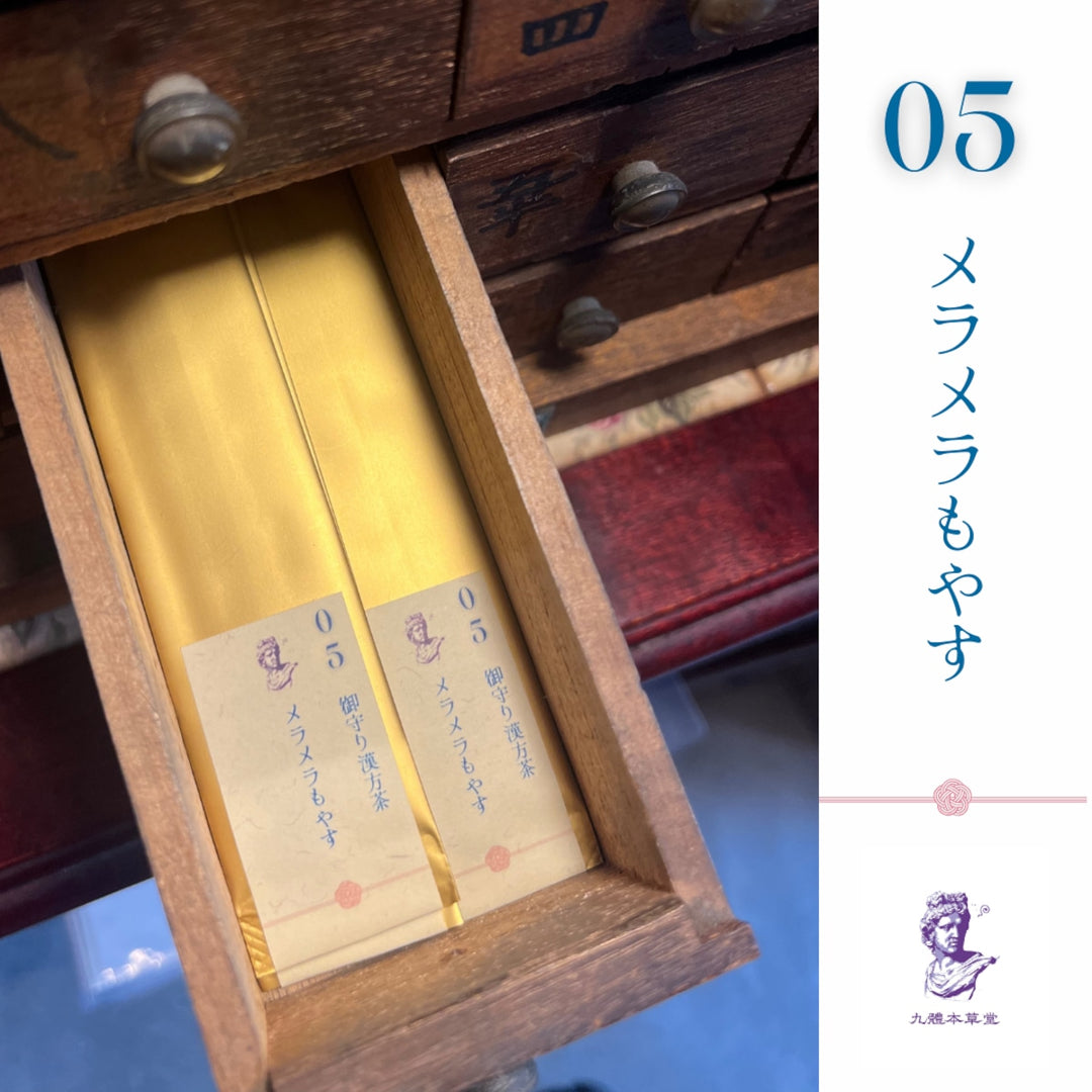 【携帯できる粉末薬膳茶】九體本草堂／御守り薬膳茶05 メラメラもやす｜1g×5本