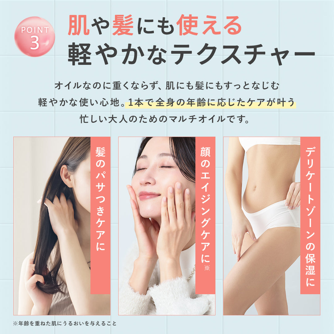 インティメートエイジングオイル<br>デリケートゾーン保湿オイル<br>年齢に応じたうるおいケア