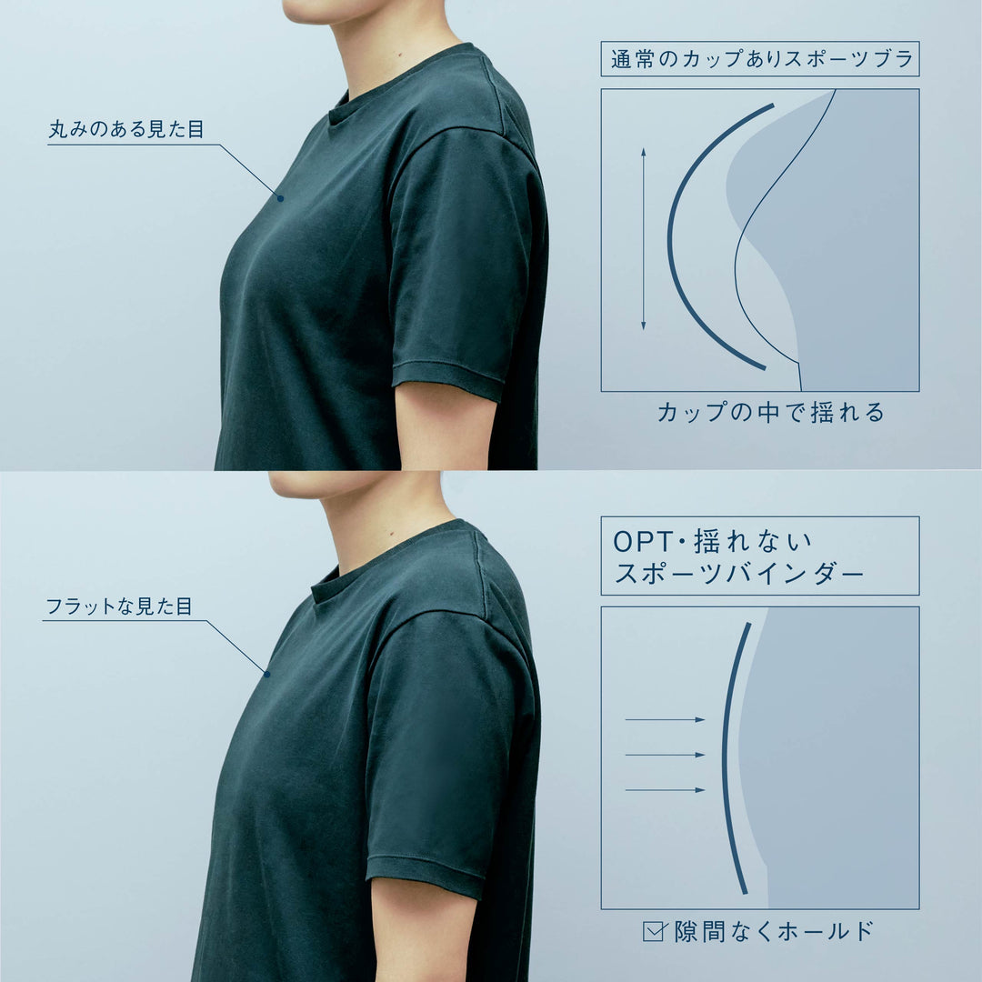 【Stays in place even when active – Comfortable Fit】<br> OPT No-Bounce Sports Binder<br> Designed for light compression – comfortable for extended wear<br> Perfect for sports and everyday use